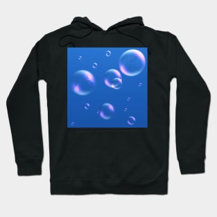 Rainbow Bubbles on Blue Hoodie